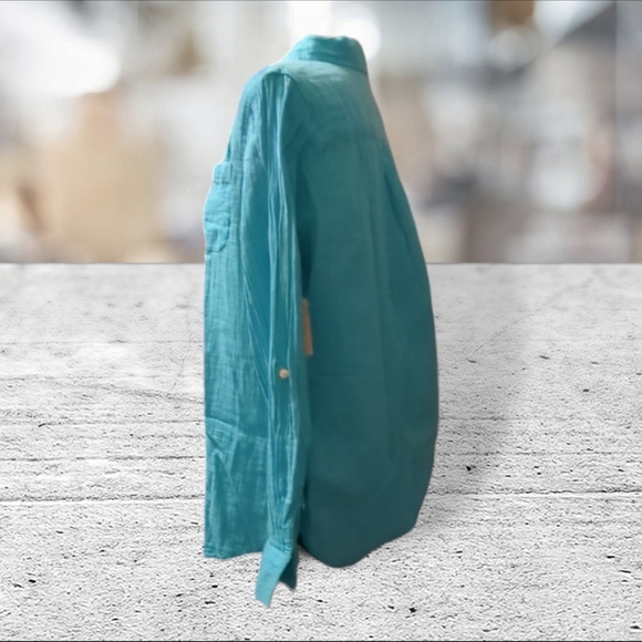 NWT St John's Bay long sleeve button down top size M - Picture 4 of 15